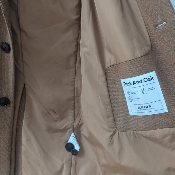 Frank and Oak Recycled Wool Lawrence Top Coat Size 40R - Picture 3 of 3